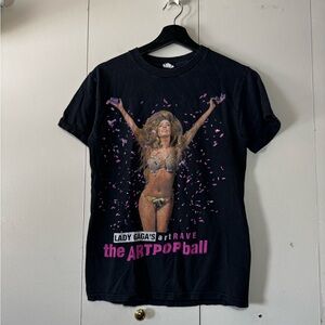 lady gaga’s Black Graphic T-Shirt